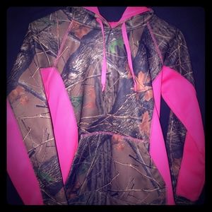 Neon pink and camo  girls sweatshirt